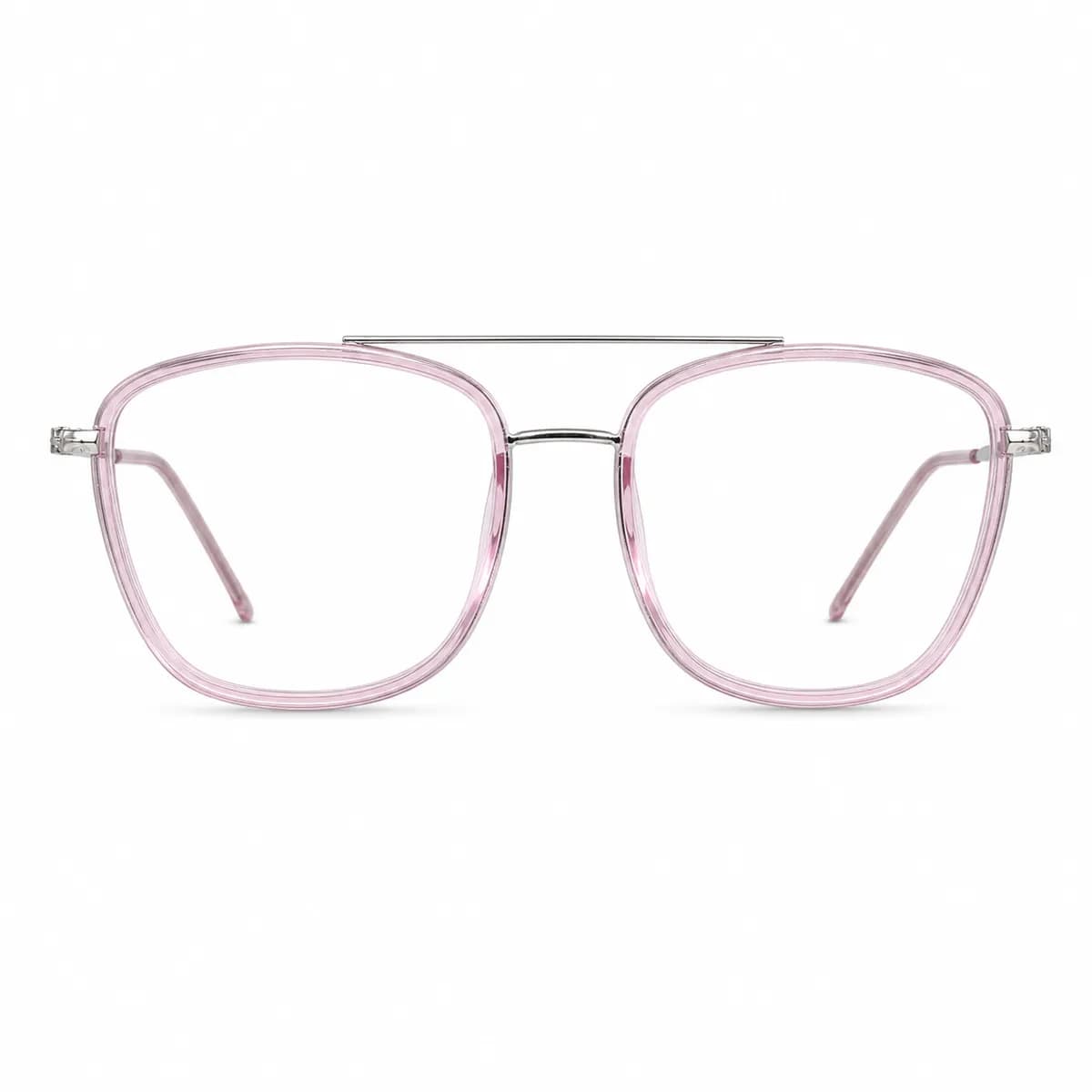 DELTA 825 Transparent Pink Square Full-Rim Eyeglasses for Women — thumbnail 3
