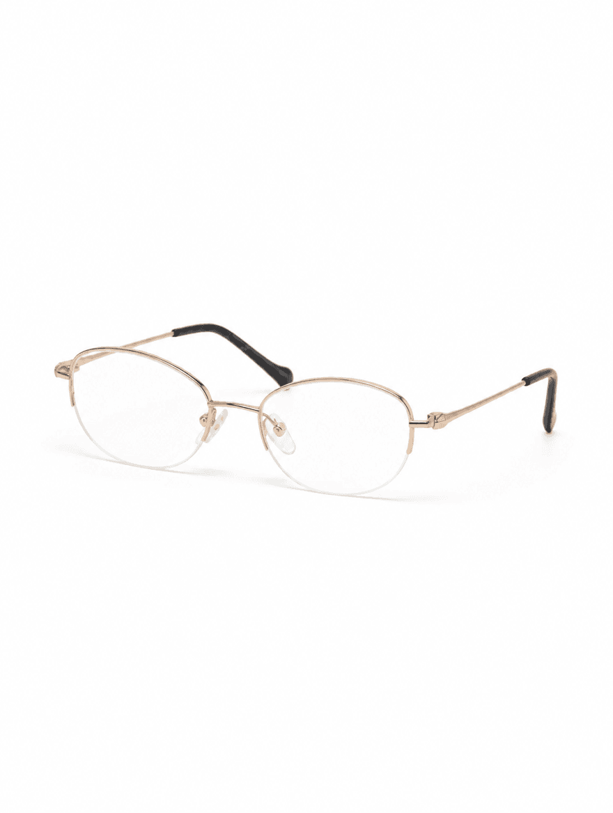 MILANO Oval Golden Eyeglasses - Studio Hero Shot