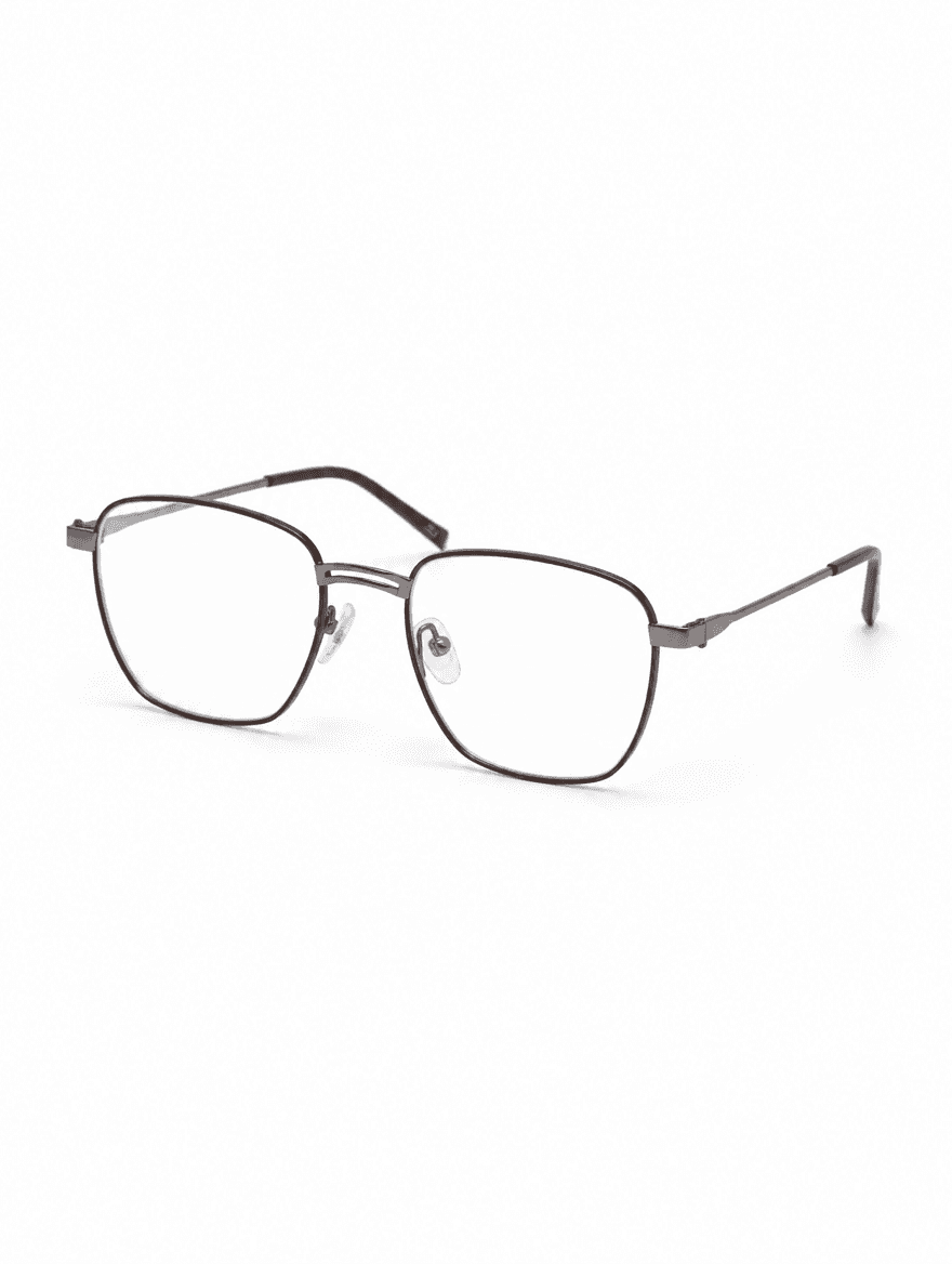 Milano Stylish Square Black Titanium Eyeglasses - Studio Hero Shot