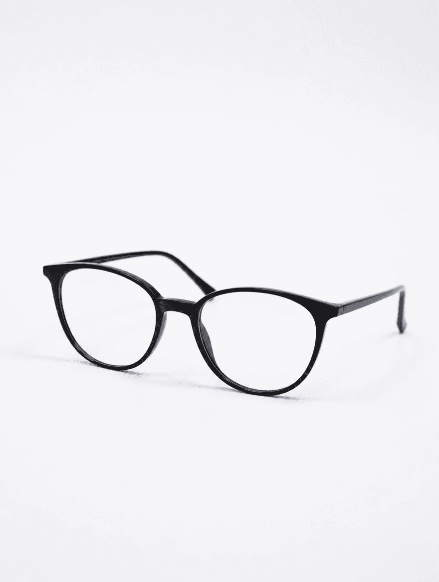 Orchid Round Black Eyeglasses - Studio Hero Shot