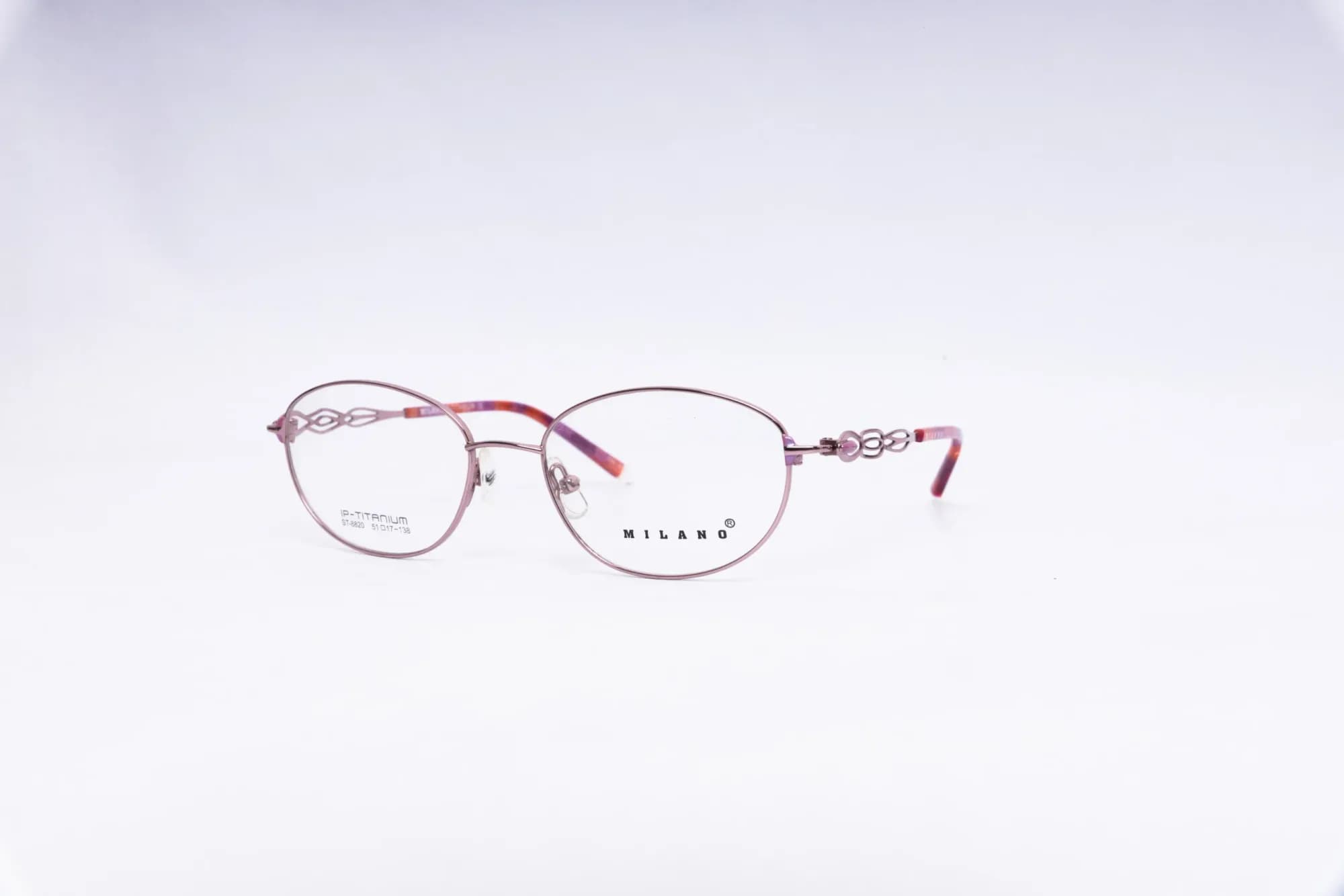 MILANO Oval Pink Eyeglasses - side view