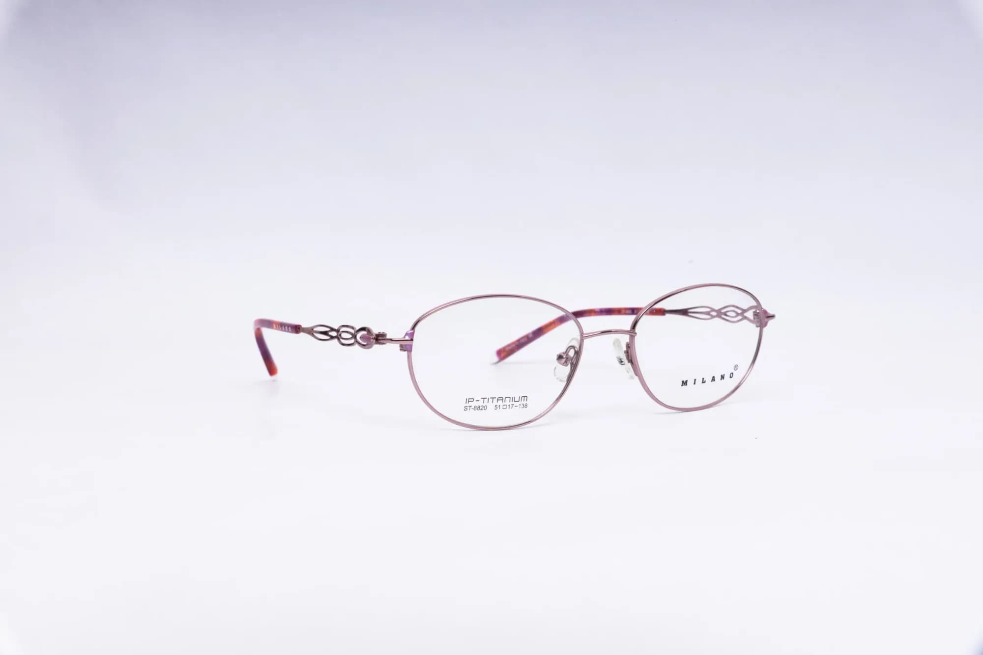 MILANO Oval Pink Eyeglasses - angle view