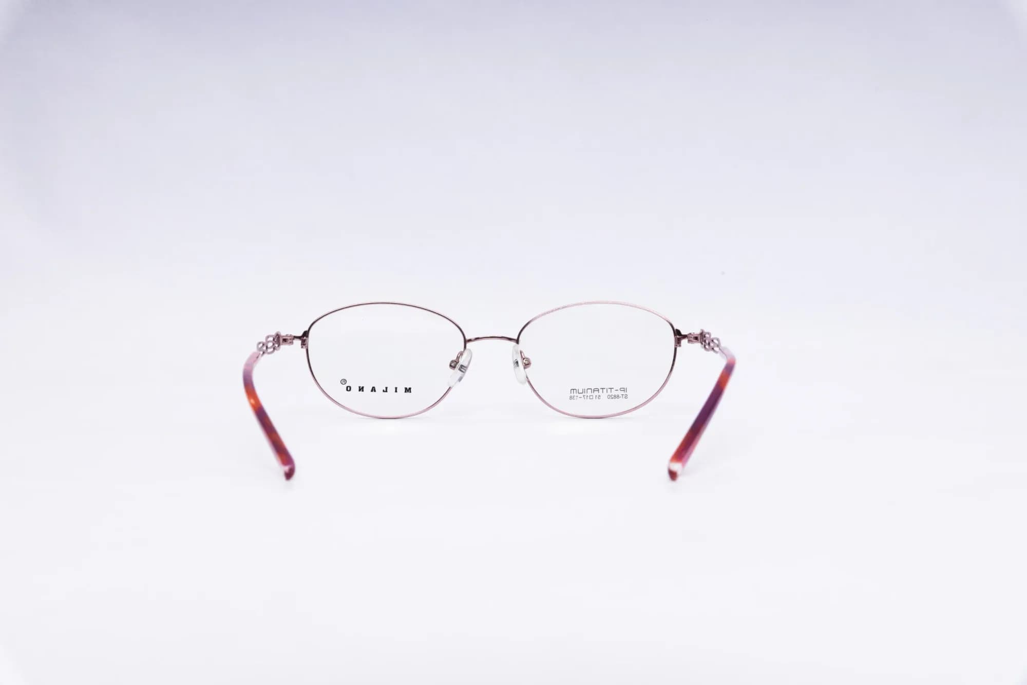MILANO Oval Pink Eyeglasses - top view