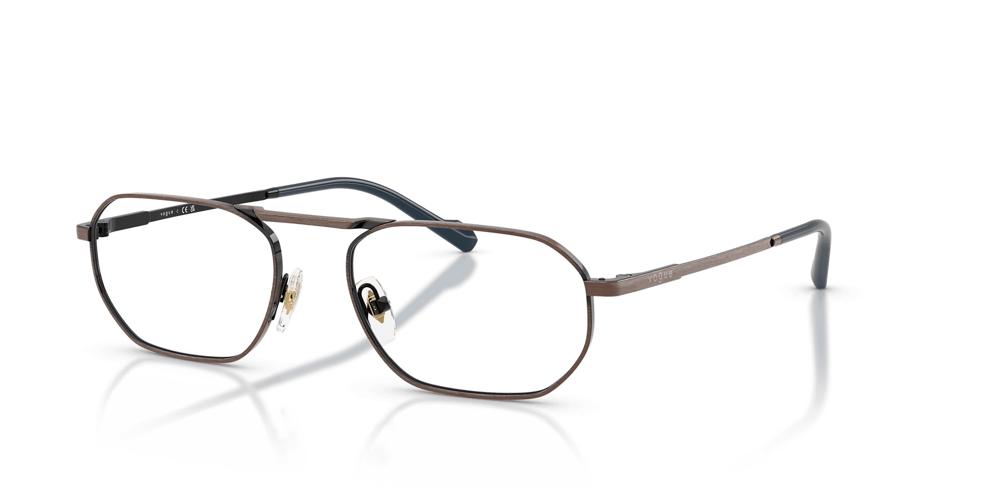 VO4347 – Antique Copper Metal Eyeglasses - front view