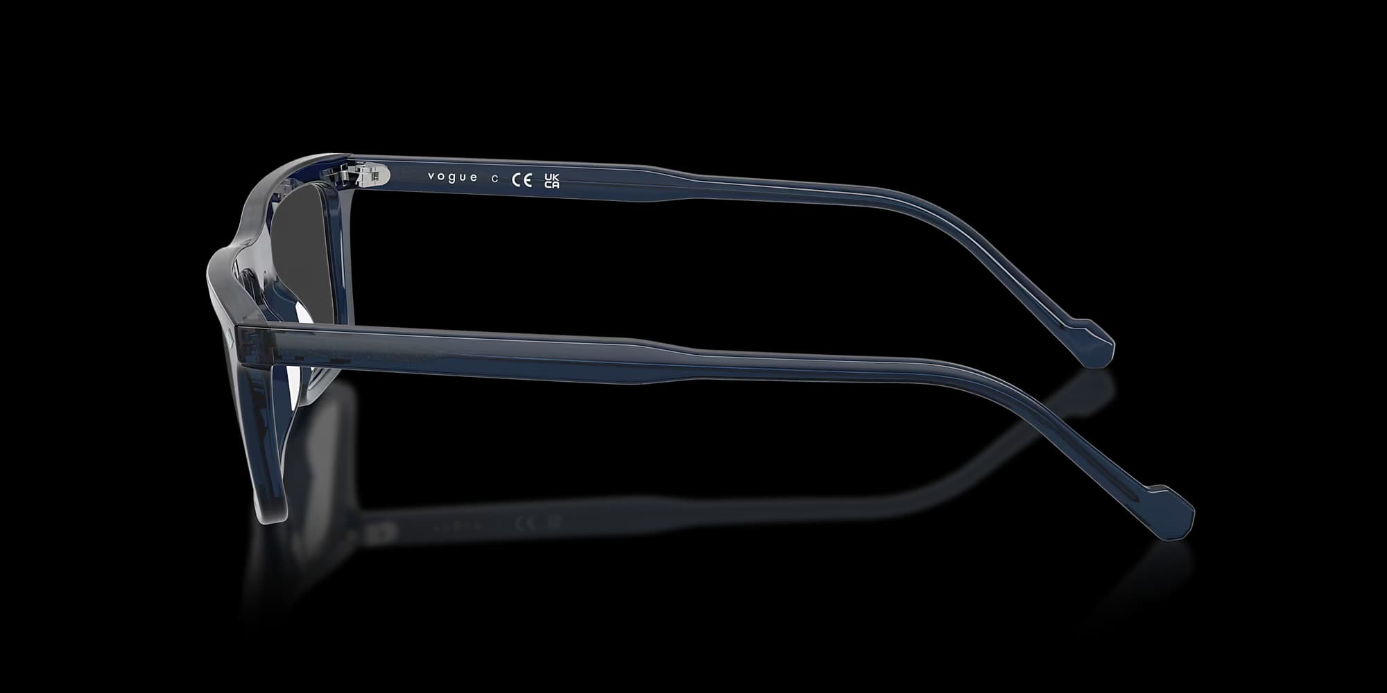 VO5686 – Transparent Blue Rectangle Eyeglasses - top view