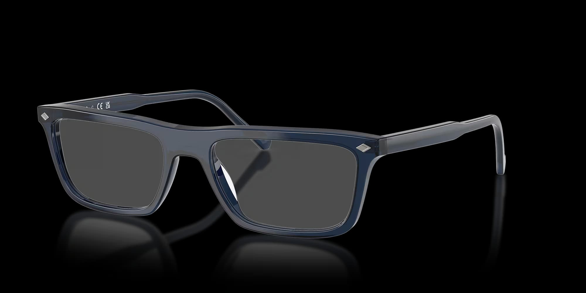 VO5686 – Transparent Blue Rectangle Eyeglasses - view 7