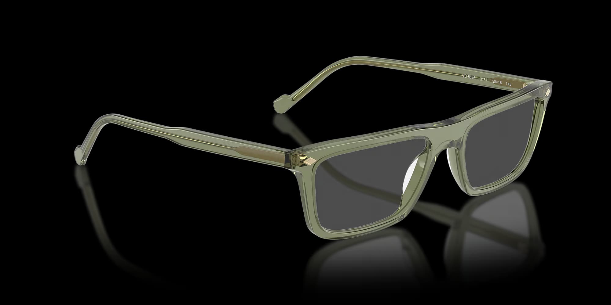 VO5686 – Transparent Green Rectangle Eyeglasses - top view