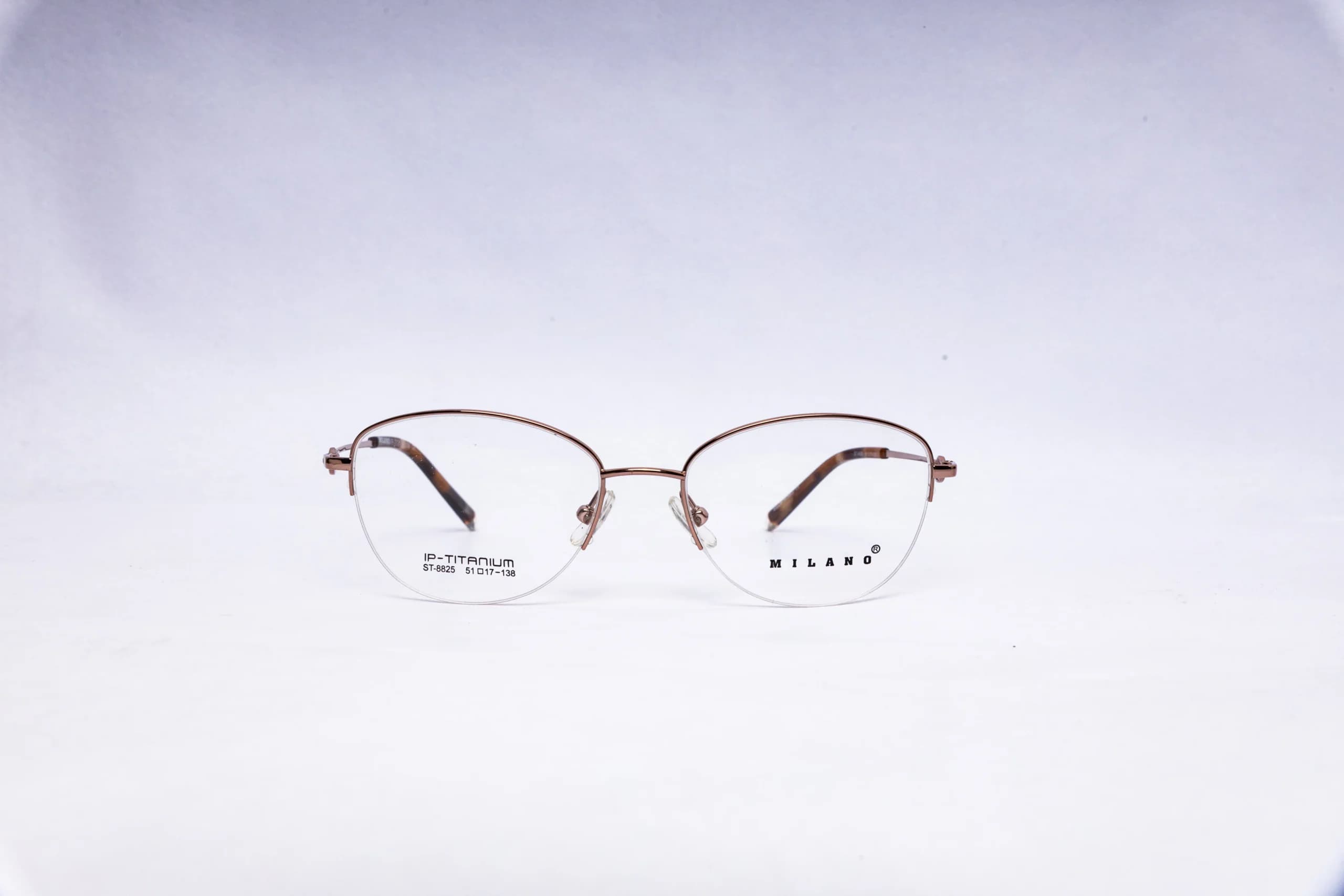 MILANO Oval Golden Eyeglasses - front view