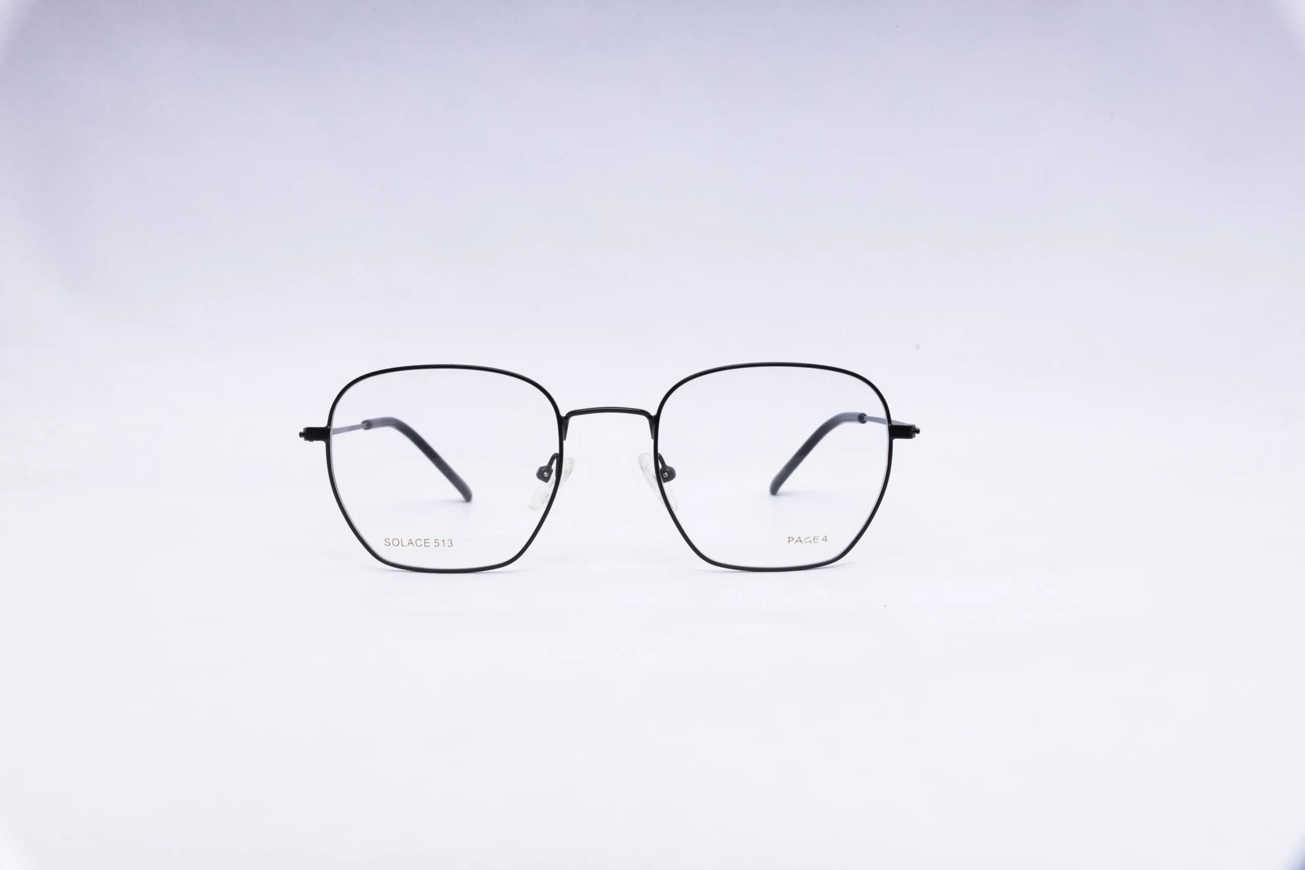 Page-4 Square Black Eyeglasses - front view