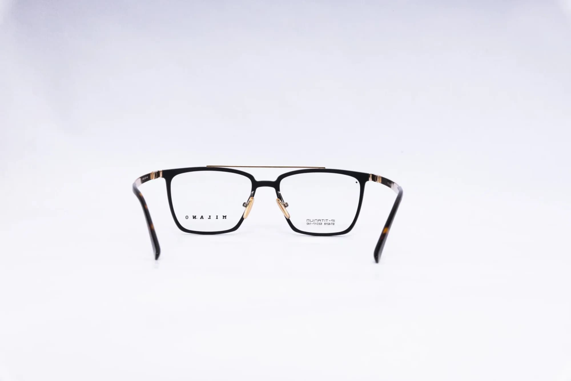 MILANO FullRim Black & Sliver Eyeglasses - front view