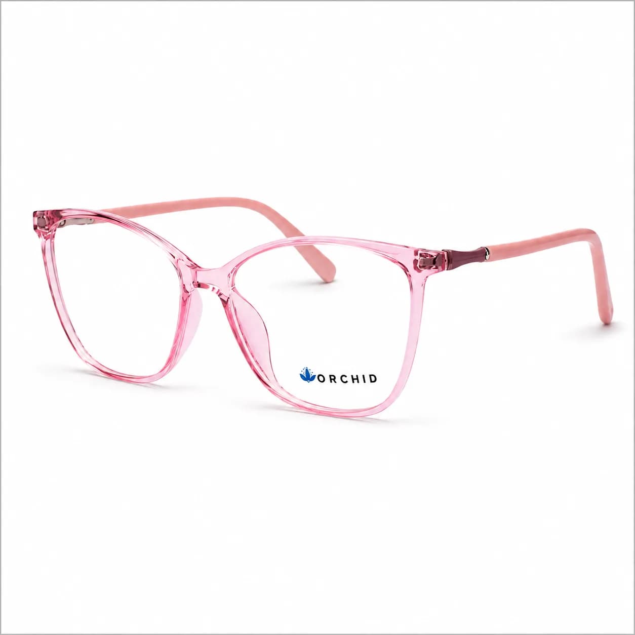 Orchid Blush Crystal Eyewear — Lightweight Transparent Pink Frames for Everyday Elegance
