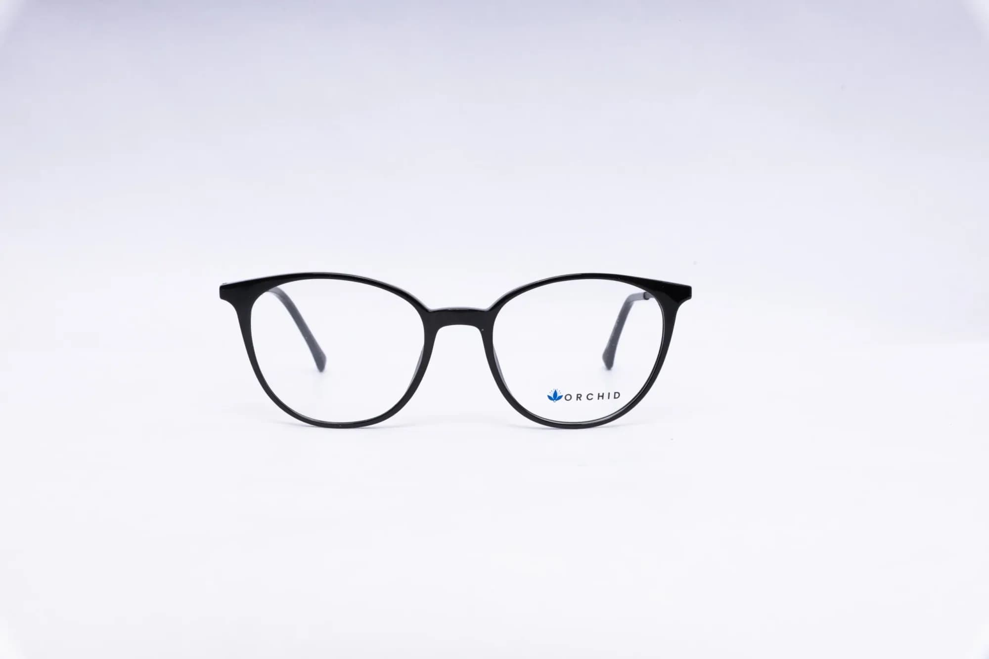 Orchid Round Black Eyeglasses