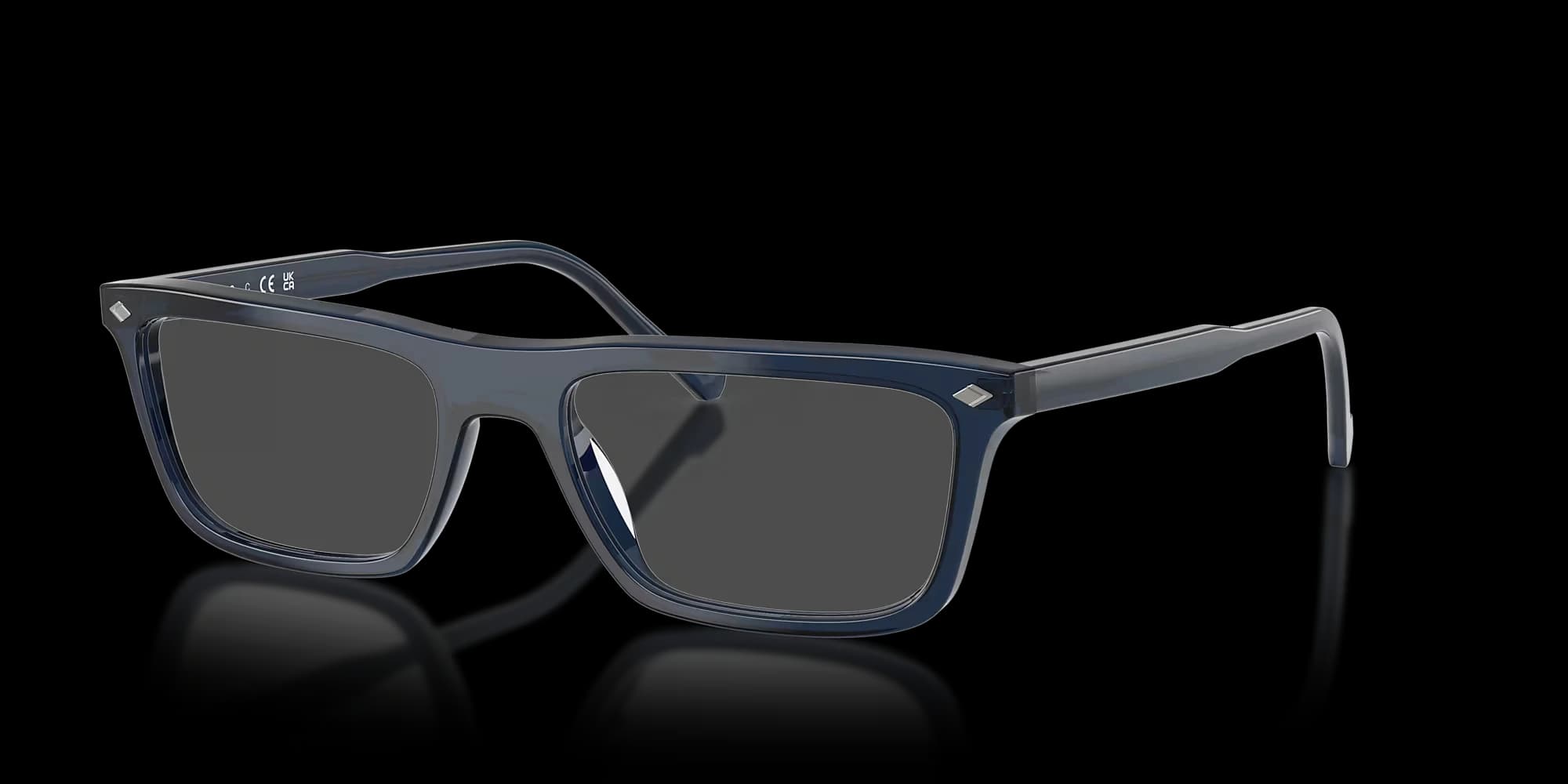 VO5686 – Transparent Blue Rectangle Eyeglasses - view 7