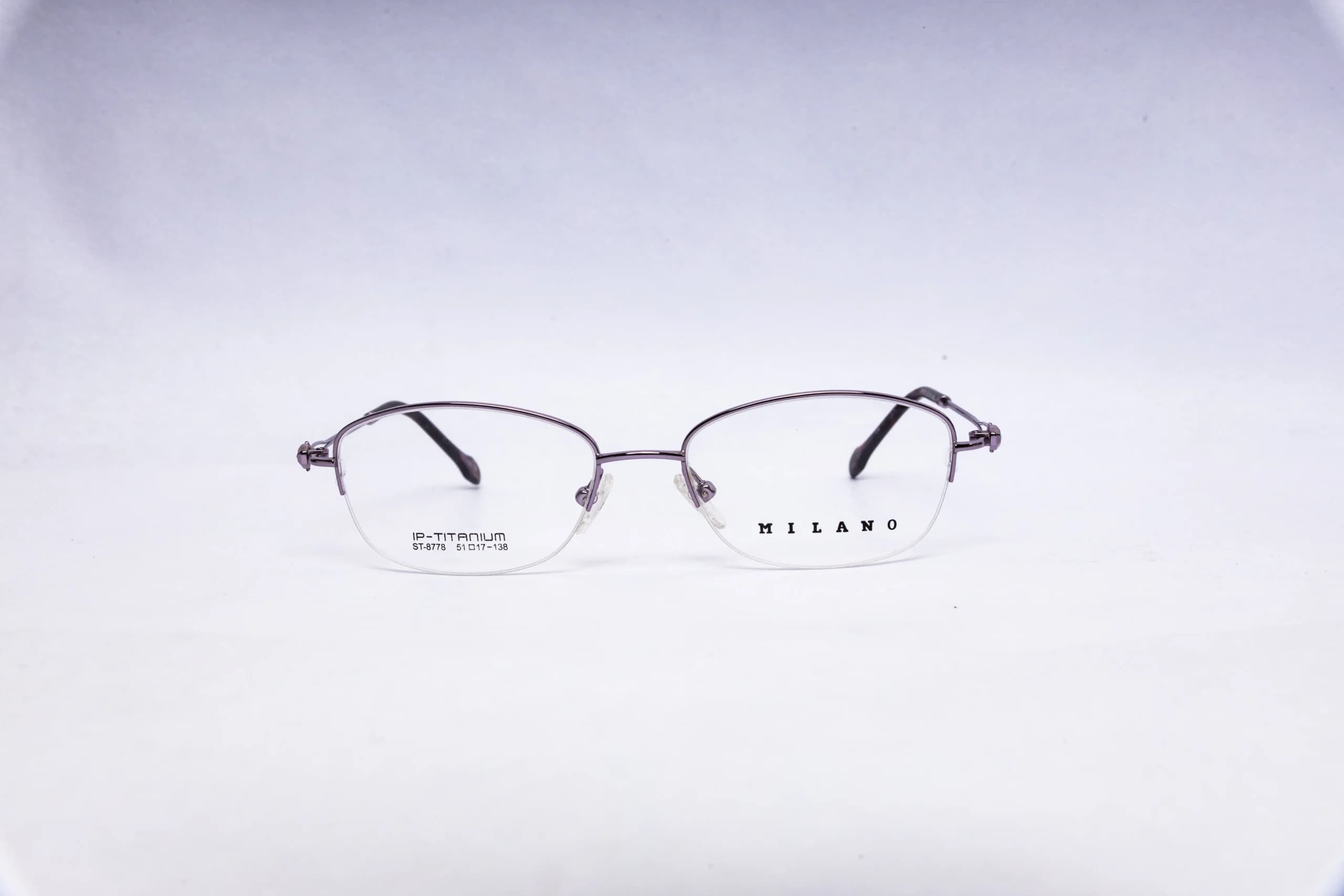 Milano Rectangular Gunmetal Light-Weight Titanium Eyeglasses - front view