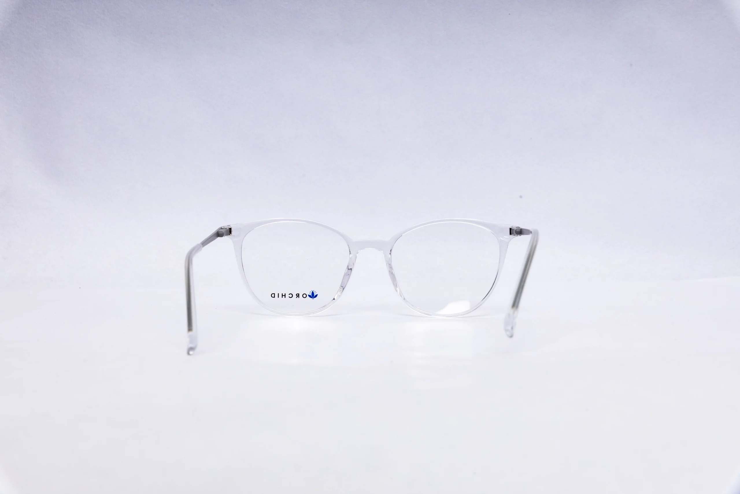 Orchid clear square eyeglasses front view transparent optical frame