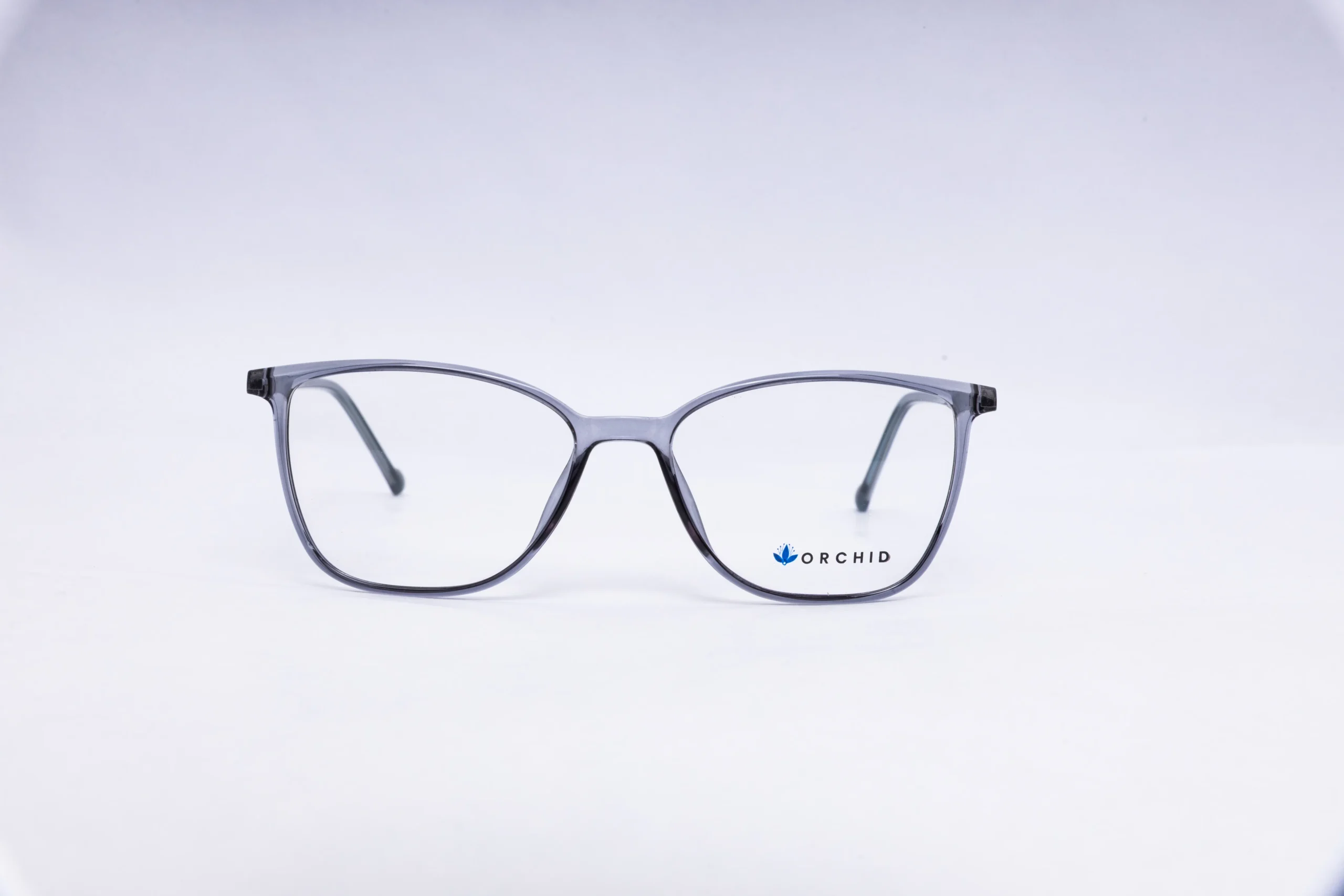 Orchid grey square eyeglasses front view