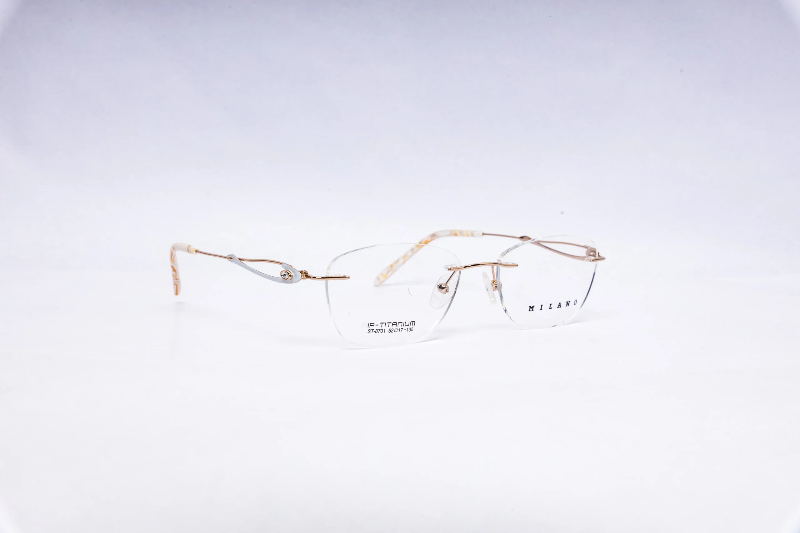 MILAMO Rectangular Gold Brown Eyeglasses - Image 2
