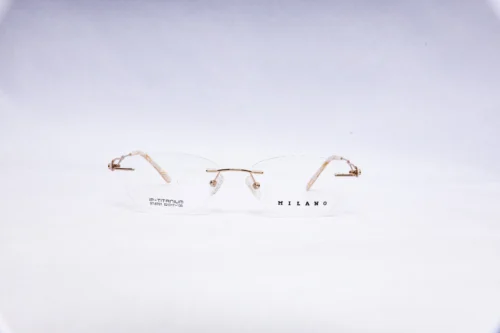 MILAMO Rectangular Gold Brown Eyeglasses