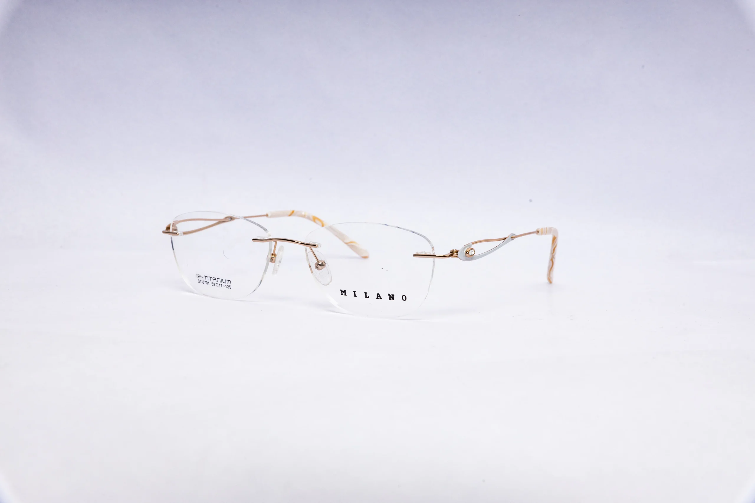 MILAMO Rectangular Gold Brown Eyeglasses - Image 3