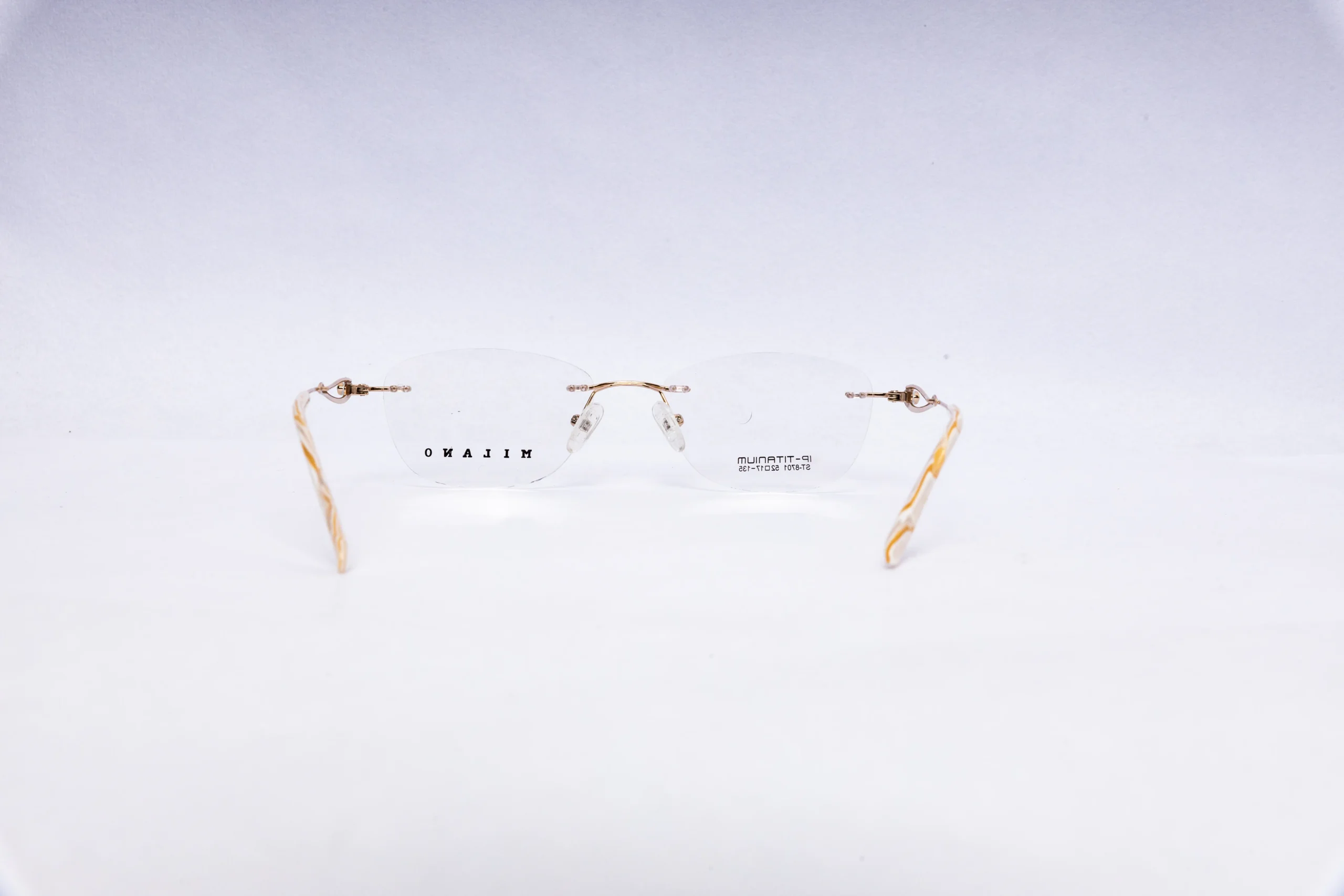 MILAMO Rectangular Gold Brown Eyeglasses - Image 4