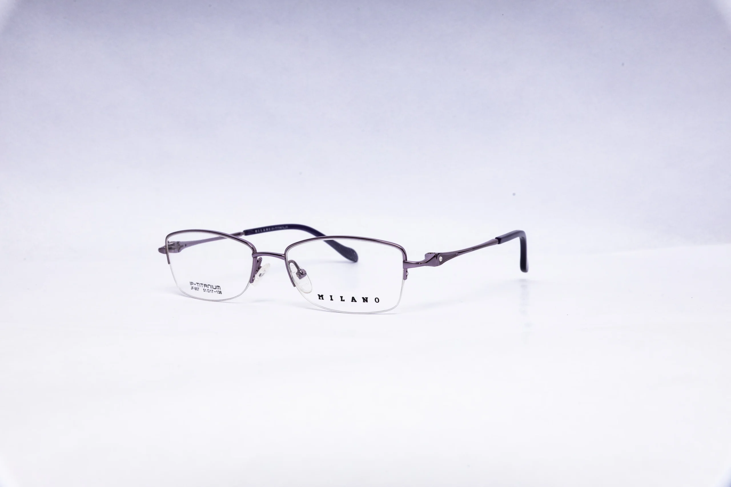 TITANIUM Rimless Grey Silver Eyeglasses - Image 2