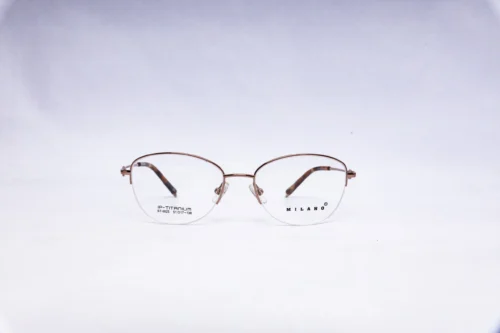 MILANO Oval Golden Eyeglasses - front view