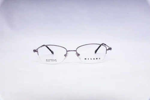 Milano Rectangular Gunmetal Light-Weight Titanium Eyeglasses - front view